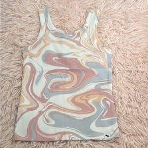 Abercrombie Kids Blue and Pink Graphic Sleeveless Tank Top